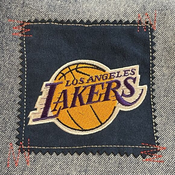 Unk Embroidered Basketball Patch Jeans NBA Team Logos Size 40 x 33 NWT Vtg Y2K - Picture 10 of 16